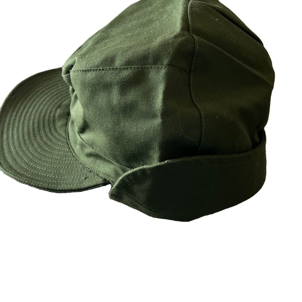Authentic Swedish Army Field Cap Designated Sz 7 3/8 Field Cap Olive Green
